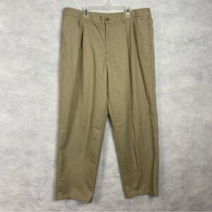 Vintage Ivy Crew Options Pants Mens Size 36Wx29.5 Khaki Pleated Slacks Flaw